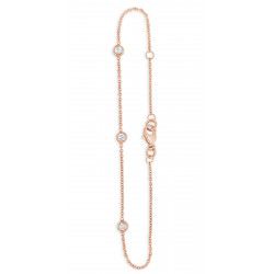 Ladies 9ct Rose Gold 0.18ct Rubover Bracelet