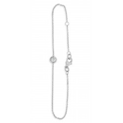 Ladies 9ct White Gold 0.06ct Rubover Bracelet