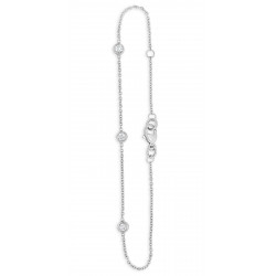 Ladies 9ct White Gold 0.18ct Rubover Bracelet