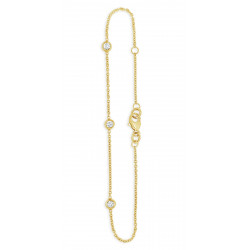 Ladies 9ct Yellow Gold 0.18ct Rubover Bracelet