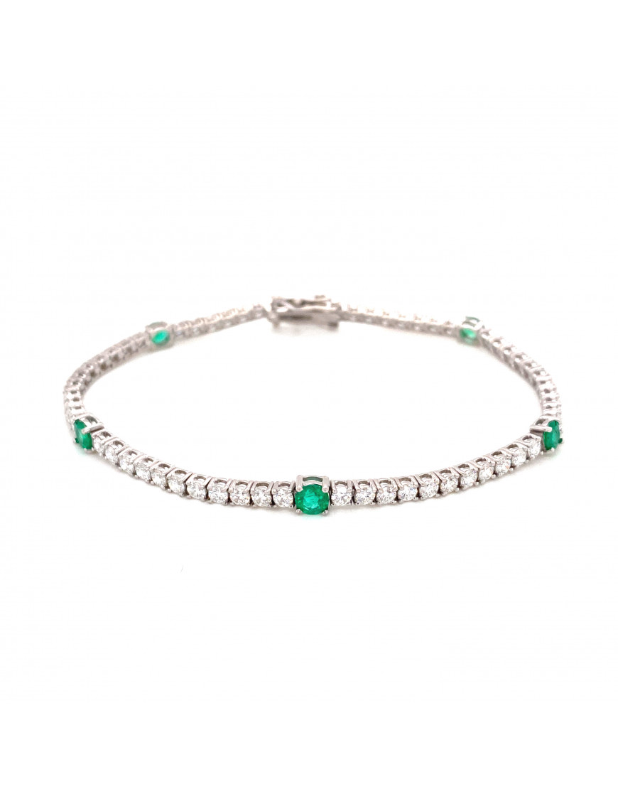 Silver Emerald CZ May Birthstone Box Bracelet | Jewellerybox.co.uk