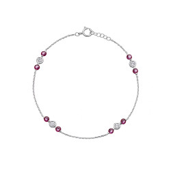 Ladies Ruby & Diamond Bracelet in 18ct White Gold