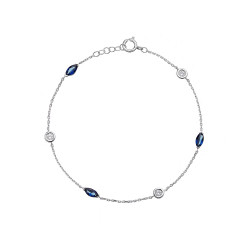 Ladies Sapphires & Diamond Bracelet in 18ct White Gold