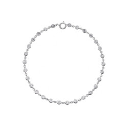 Ladies 29 Stone Diamond Bezel Set Bracelet in 18ct White Gold