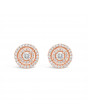 3 Row Diamond Pave Set Earrings In 18ct Rose Gold. Tdw 0.70ct