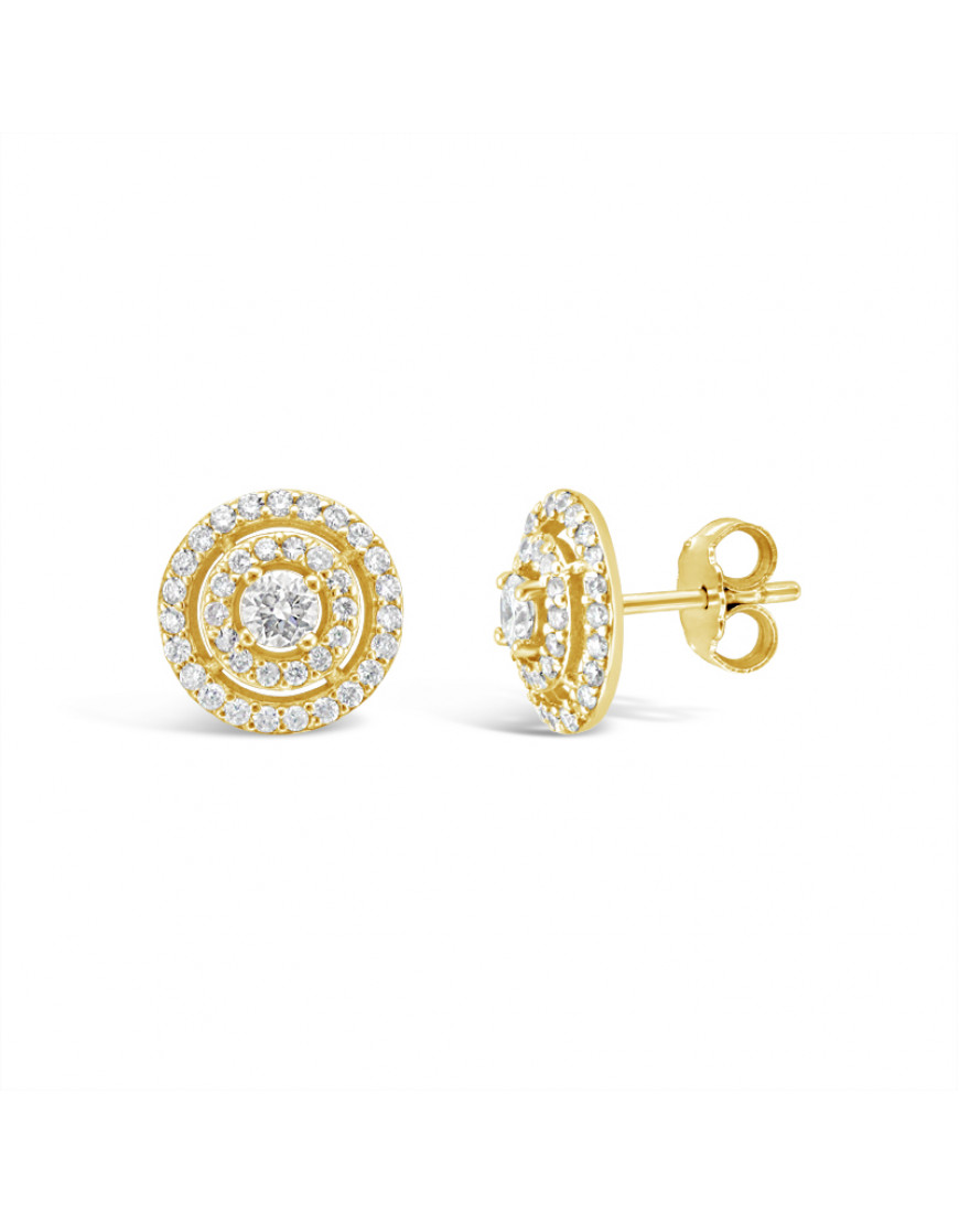 3-Row-Diamond-Pave-Set-Earrings-In-18ct-Yellow-Gold