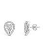 Pear Shape Halo Diamond Earrings, Set in 18ct White Gold. Tdw 0.52ct