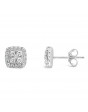 Cushion Shape Halo Diamond Earrings, Set in 18ct White Gold. Tdw 0.51ct