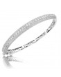 2.37ct Fine Quality Channel set and Pave Diamond Oval Hinged Bangle in 9ct White Gold