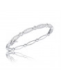Fine Quality Marquise and Round Design Pave Bangle with a Round Diamond in each Section in 18ct White Gold