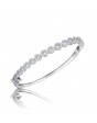 Fine Quality Cluster Design Pave Bangle with a Round Diamond in each Section in 9ct White Gold