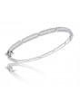 Fine Quality 5 Section Channel Set Design Pave Bangle with a Round Diamond in each Section in 9ct White Gold