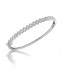Fine Quality Square Shape Design Pave Bangle with a Round Diamond in each Section in 9ct White Gold