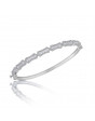 Fine Quality 7 Section Fancy Design Pave Bangle with a Round Diamond in each Section in 18ct White Gold