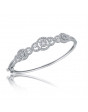 Fine Quality Circular and Deco Design Pave Bangle with a Round Diamond in each Section in 18ct White Gold