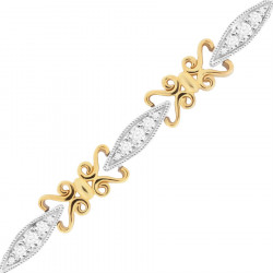 Victorian Style Ladies Diamond Bracelet in 9ct Yellow and White Gold