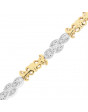 Trombone Style Ladies Diamond Bracelet in 9ct Yellow and White Gold