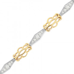 Kiss Style Ladies Diamond Bracelet in 9ct Yellow and White Gold