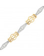 Kiss Style Ladies Diamond Bracelet in 9ct Yellow and White Gold