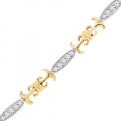 Fancy Shape Style Ladies Diamond Bracelet in 9ct Yellow and White Gold