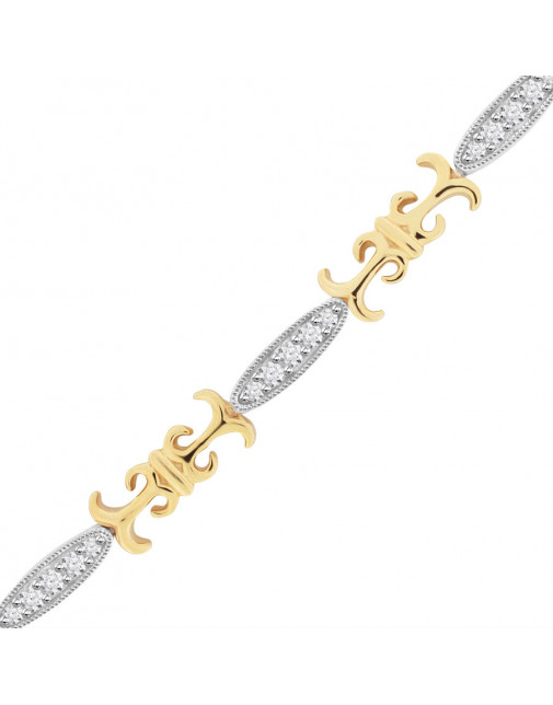 Fancy Shape Style Ladies Diamond Bracelet in 18ct Yellow and White Gold