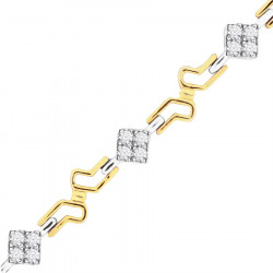 Fancy Link Style Ladies Diamond Bracelet in 9ct Yellow and White Gold