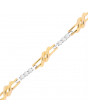 Fancy Chain Link Style Ladies Diamond Bracelet in 9ct Yellow and White Gold