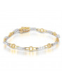 Chain Link Style Ladies Diamond Bracelet in 9ct Yellow and White Gold