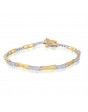 Figaro Link Style Ladies Diamond Bracelet in 18ct Yellow and White Gold